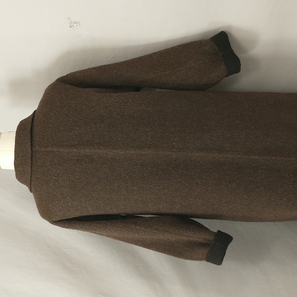 Reversible Alpaca Coat Made n Peru for Barry Bricken Coffee Brown & Dark Natural - Picture 4 of 14